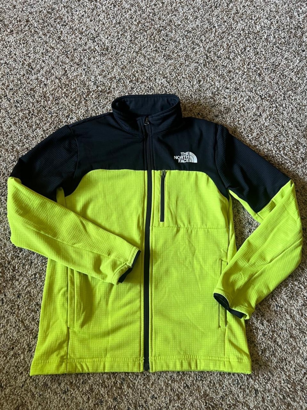 The North Face Kids Black and Neon Green Two-Tone Full-Zip Jacket